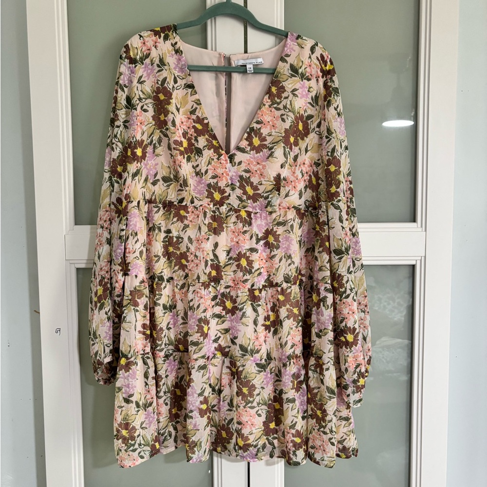 Floral Midi Dress with V-Neckline